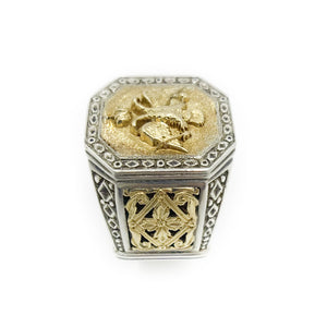 18K Yellow Gold  .925 Sterling Silver
