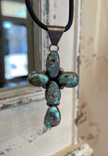 Load image into Gallery viewer, Turquoise Cross Necklace
