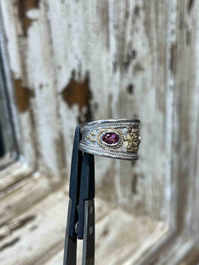 Byzantine 18K & .925 Tapered Ring
