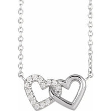 Load image into Gallery viewer, Interlocking Diamond Hearts Necklace
