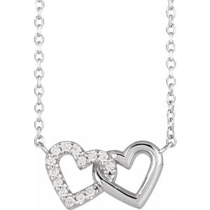 Interlocking Diamond Hearts Necklace