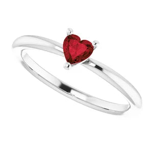 Solitaire Heart Ring