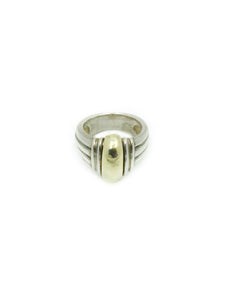 14K Yellow Gold .925 & Sterling Silver Size 5.5