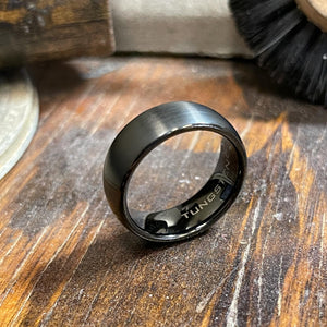 Brushed Black Tungsten Ring