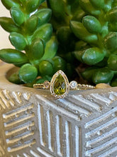 Load image into Gallery viewer, Pear Shape Peridot and Diamond Ring

